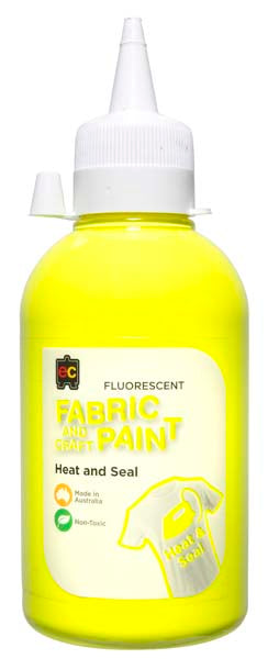 White Smoke EC Fabric Paint 250mL Fluorescent Yellow Kids Paints