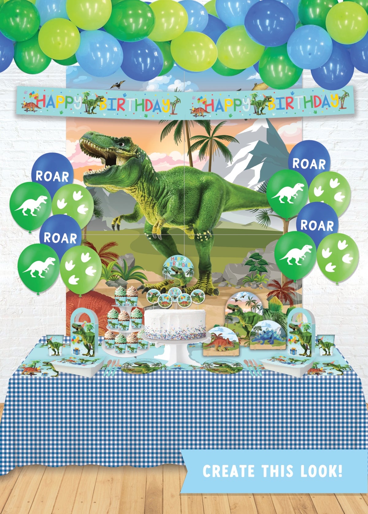 Light Slate Gray Dinosaur Theme Party Tableware Bundle for 8 Kids Custom Bundle