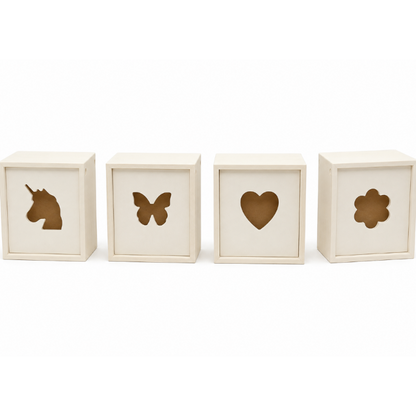 White Smoke Urban Crafter Wooden Shadow Box Collection, 4pk Woodcraft