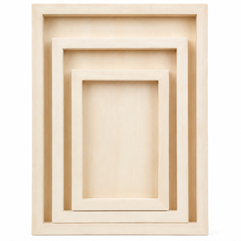 Light Gray Urban Crafter Wooden Tray Collection, Rectangle, 3pk Woodcraft