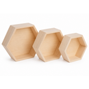 Urban Crafter Wooden Tray Collection, Octagonal, 3pk