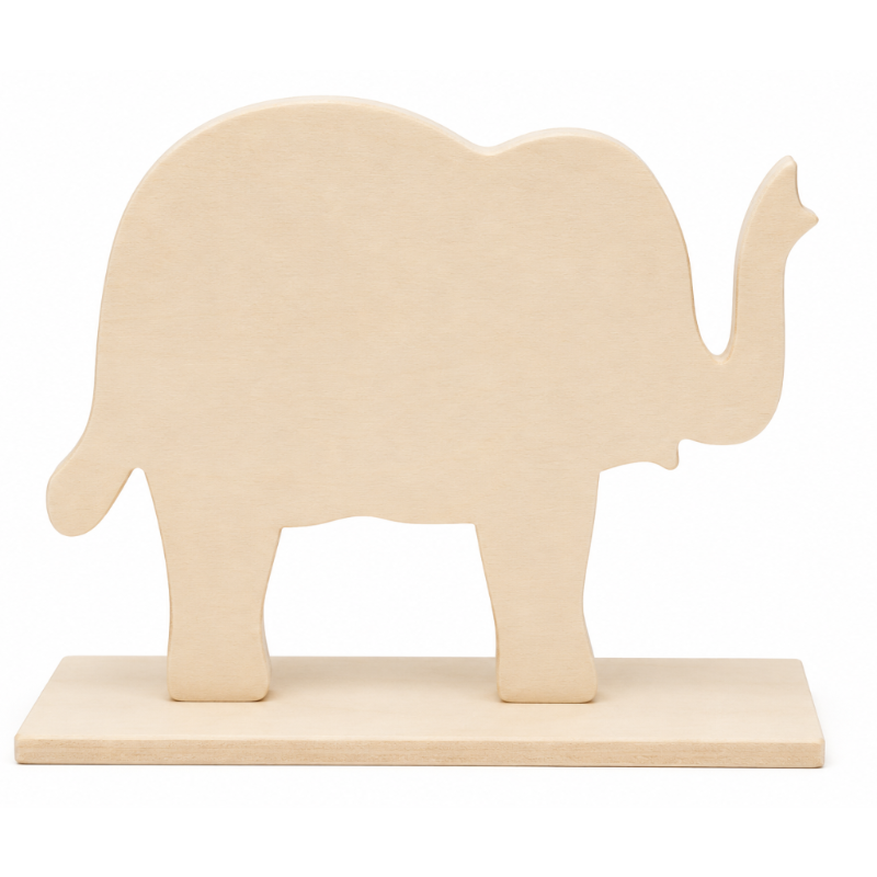 White Smoke Tim & Tess Wooden Elephant On Stand Kids Craft Basics