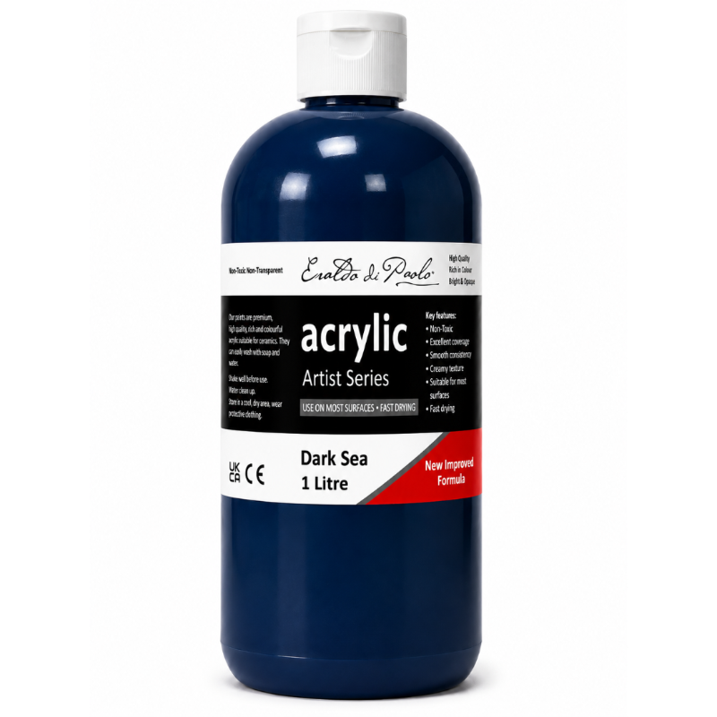 White Smoke Eraldo di Paolo Acrylic Paint, Dark Sea, 1L Acrylic Paints