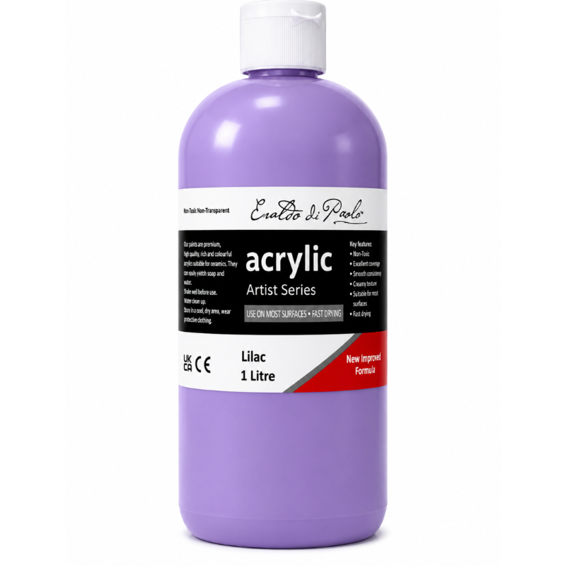White Smoke Eraldo di Paolo Acrylic Paint, Lilac, 1L Acrylic Paints