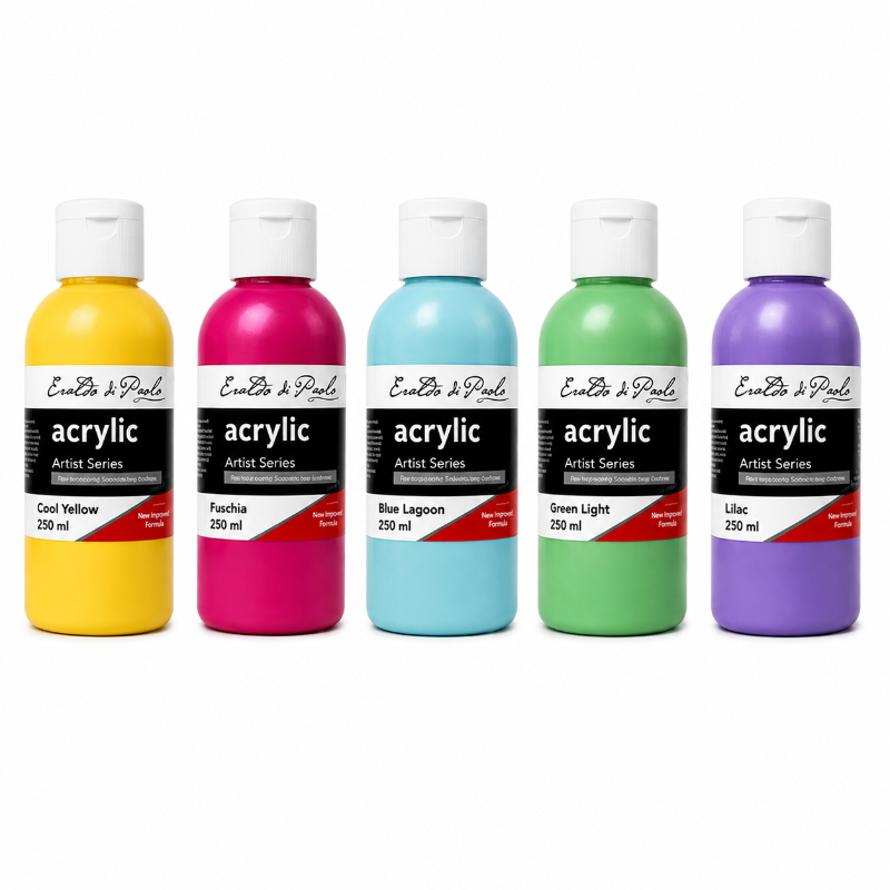 White Smoke Eraldo di Paolo Acrylic Paint, Bright Blooms Collection 5x250ml Custom Bundle