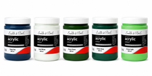 White Smoke Eraldo di Paolo Acrylic Paint, Green Hues Colour Collection, 5x500ml Custom Bundle