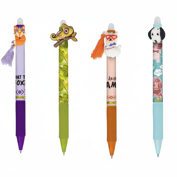 White Smoke magiXX Fun Erasable Gel Pens, 4 Pack Bundle, Cute Animals Collection Custom Bundle