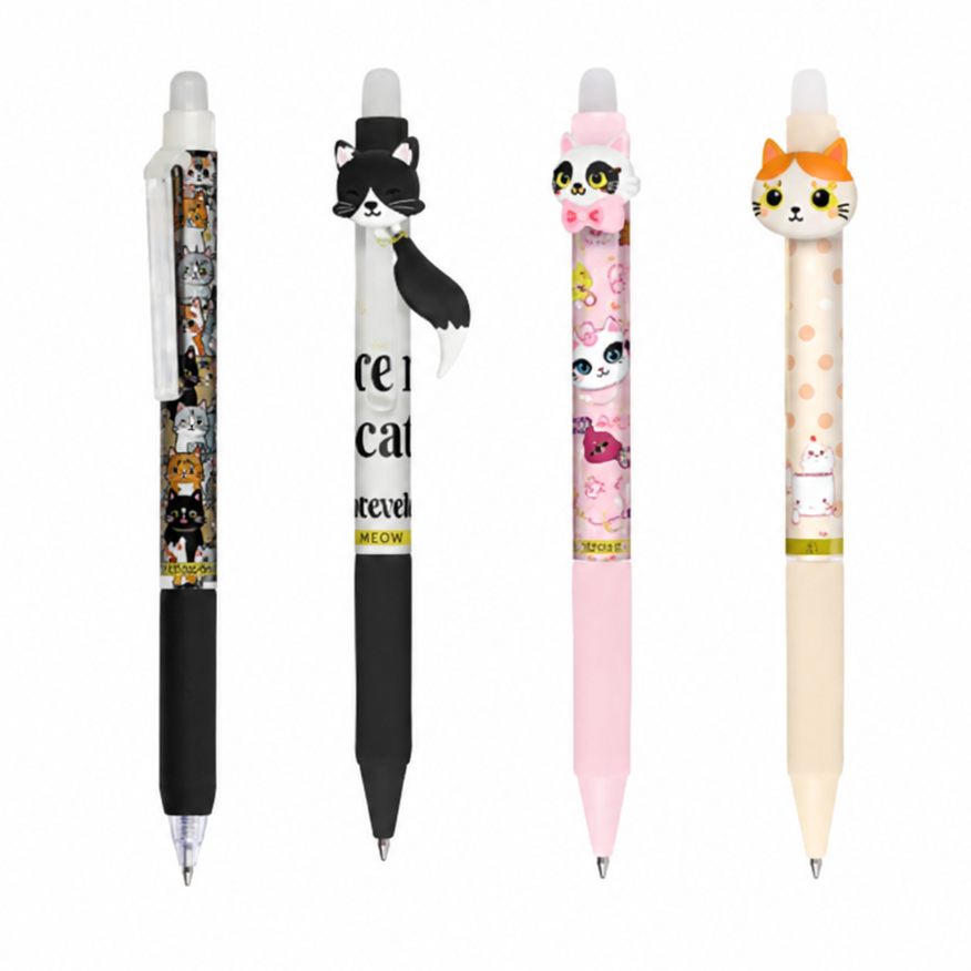 White Smoke magiXX Fun Erasable Gel Pens, 4 Pack Bundle, Kittens & Cats Custom Bundle