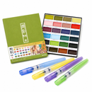 Gansai Watercolour Bundle, 24 Pack with Brushes