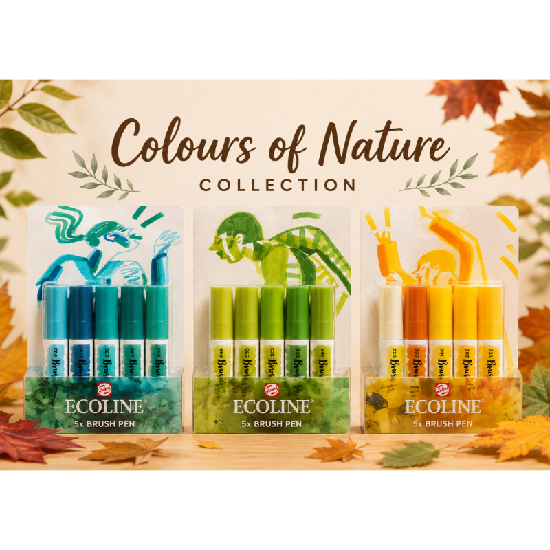 Antique White Ecoline Brushpen, Colours of Nature Collection, 15pk Pens & Markers