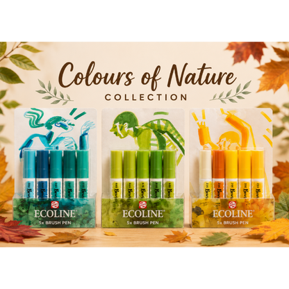 Antique White Ecoline Brushpen, Colours of Nature Collection, 15pk Pens & Markers