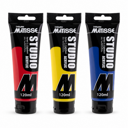 White Smoke Matisse Studio Primary Colours, 3x120ml  Pack Custom Bundle