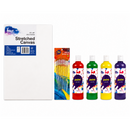White Smoke Kids Creative Canvas and Paint Pack, 12x16in (30.5x40.6cm), 32 Pieces Custom Bundle