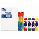 White Smoke Kids Creative Canvas and Paint Pack, 7x9in (17.8x22.9cm), 32 Pieces Custom Bundle