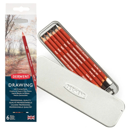 White Smoke Derwent Drawing Pencil Tin 6 Pencils
