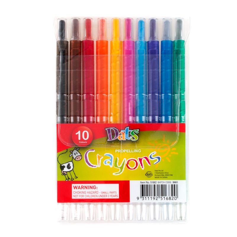 Dats Dats Retractable Crayon, 10pk