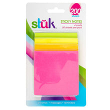 Stuk Sticky Notes, Assorted Colours, 76x76mm, 4x50 Sheets