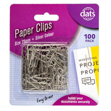Dats Paper Clips, Silver 28mm, 100pk