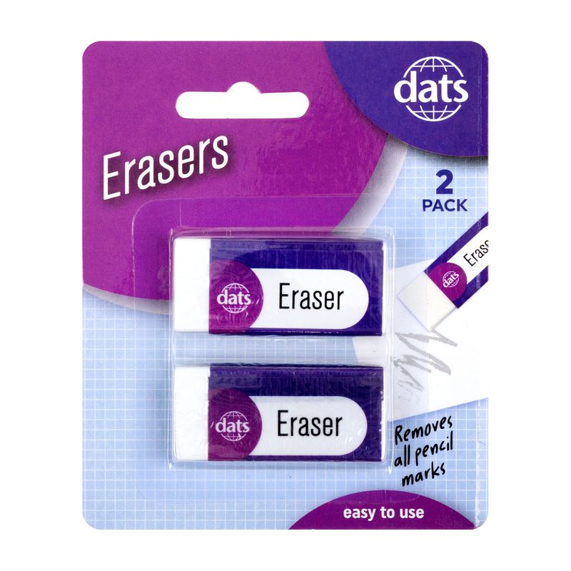 Dats School Eraser, 2pk