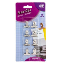 Dats Foldback Binder Clips, Silver 22mm, 8pk