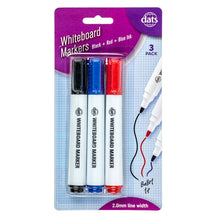 Dats Whiteboard Markers, Core Colours, 3pk