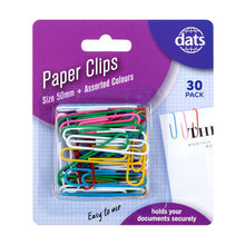 Dats Paper Clip, Assorted Colours, 50mm, 30pk