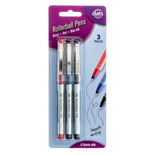 Dats Rollerball Pens, Core Colours, 3pk