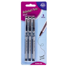 Dats Rollerball Pens, Black, 3pk