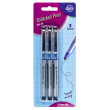 Dats Rollerball Pens, Blue, 3pk