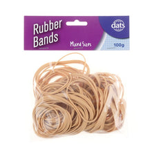 Dats Rubber Bands, Brown, Mixed Sizes 16/18/34/64, 100g