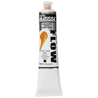 White Smoke Derivan Matisse Flow Acrylic Paint, S1, 75ml, Skin Tone Mid Acrylic Paints
