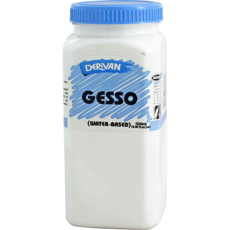 Light Gray Derivan White Gesso Primer, 500ml Acrylic Gesso and Surface Preparation