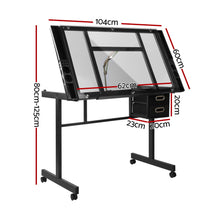 White Smoke "Artiss" Drawing and Drafting Table, Black Desks & Workstations