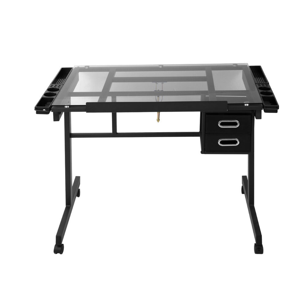 White Smoke "Artiss" Drawing and Drafting Table, Black Desks & Workstations