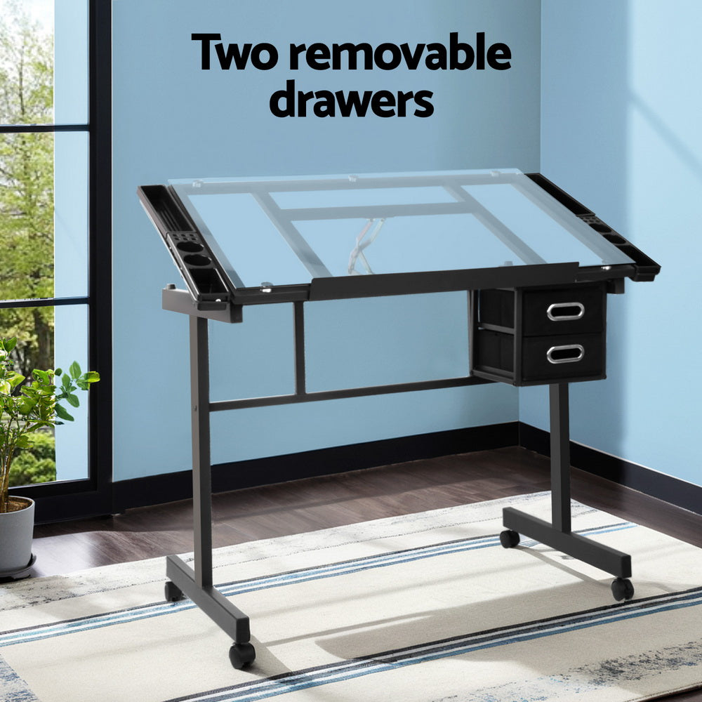 Dark Gray "Artiss" Drawing and Drafting Table, Black Desks & Workstations
