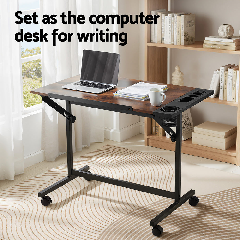 Dark Gray "Artiss" Drafting and Drawing Desk, Rustic Brown Desks & Workstations