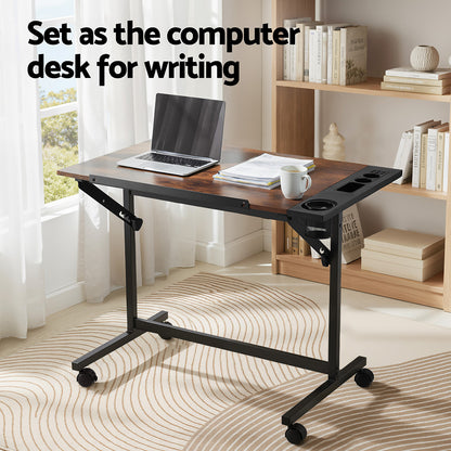 Dark Gray "Artiss" Drafting and Drawing Desk, Rustic Brown Desks & Workstations