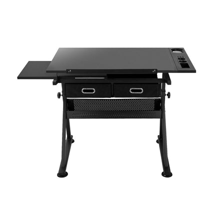 White Smoke "Artiss" Drawing and Drafting Desk with Stool Desks & Workstations