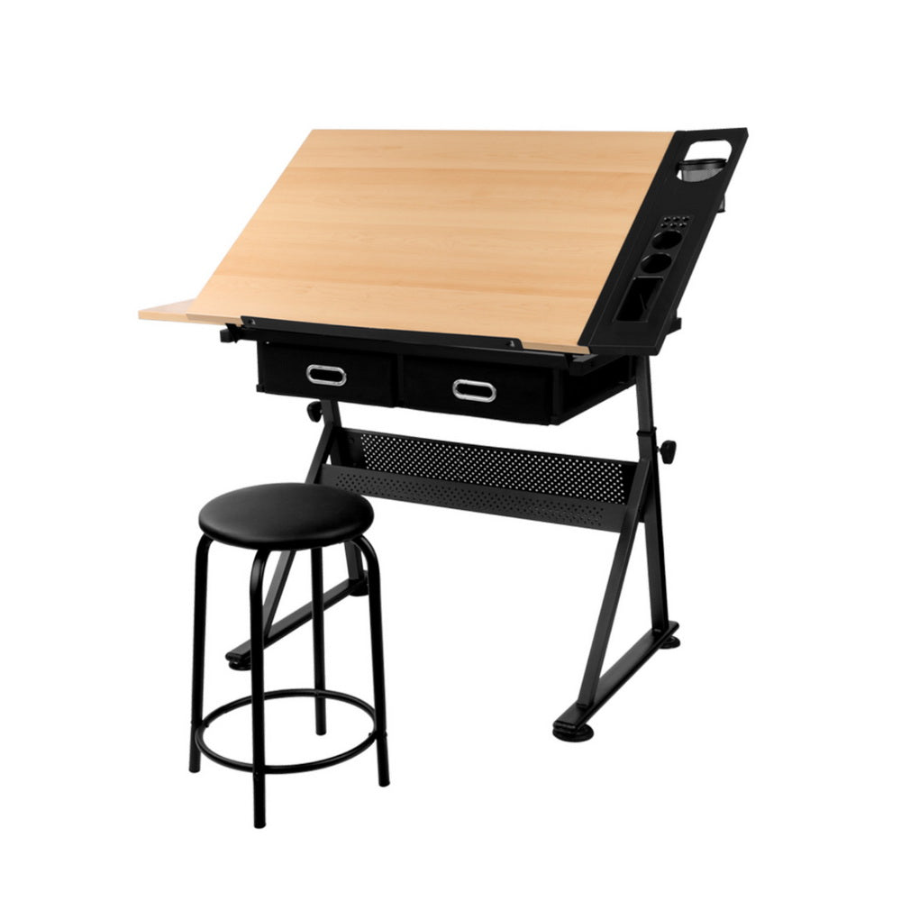 White Smoke "Artiss" Drawing & Drafting Table, Natural Desks & Workstations