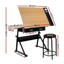 White Smoke "Artiss" Drawing & Drafting Table, Natural Desks & Workstations