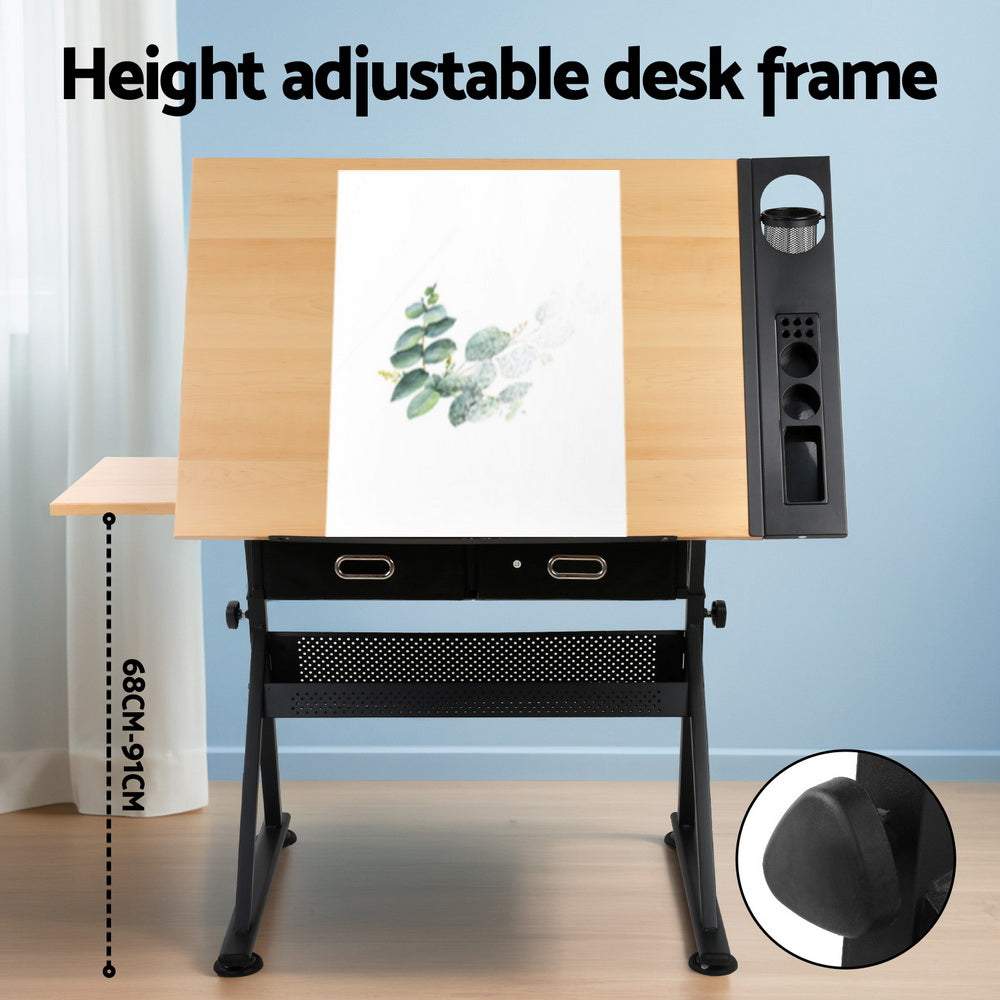 White Smoke "Artiss" Drawing & Drafting Table, Natural Desks & Workstations