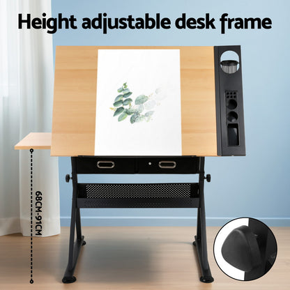 White Smoke "Artiss" Drawing & Drafting Table, Natural Desks & Workstations