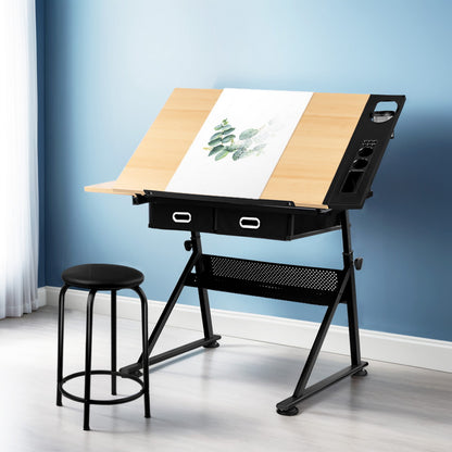 White Smoke "Artiss" Drawing & Drafting Table, Natural Desks & Workstations