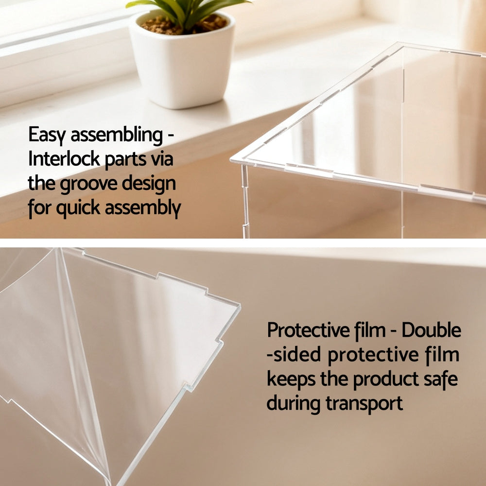 Dark Gray Artiss Clear Acrylic Display Case Dustproof Protection Box For Car Toys 15CM Home & Garden > Hobbies > Arts & Crafts
