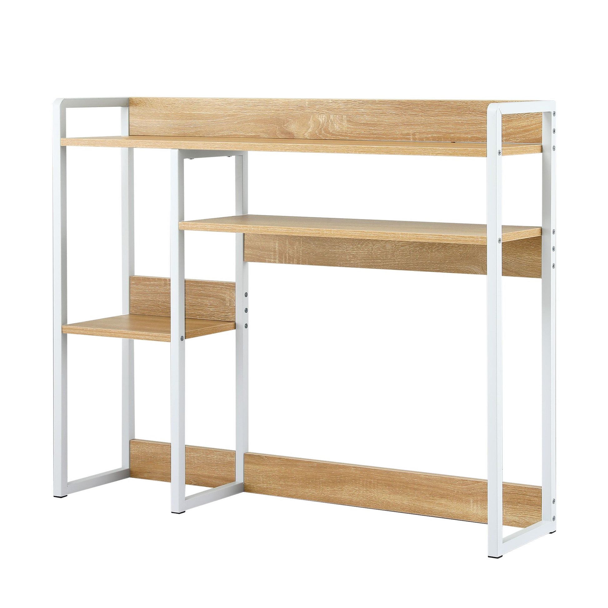 White Smoke "Artiss" Desk Organiser 2-Tier Desk Shelf 24cm Depth Craft Storage & Lighting