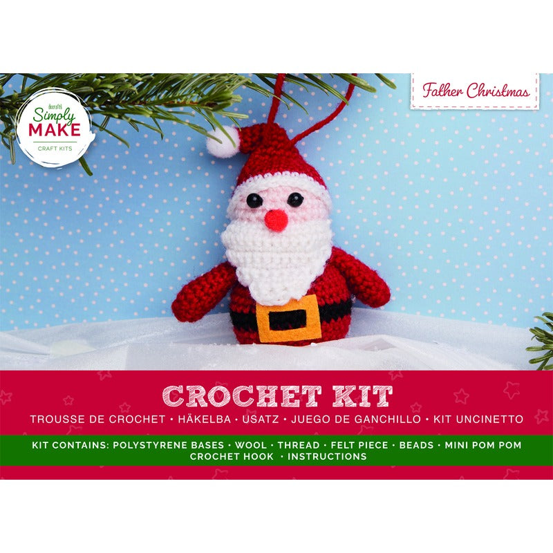 Light Blue XMAS Crochet Kit - Make a Father Christmas Christmas