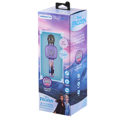 Frozen Bluetooth karaoke microphone box with LED light display and speaker graphic
