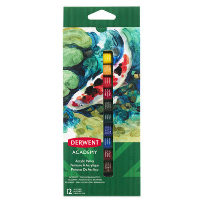 Dark Slate Gray Derwent Academy Acrylic Paint 12ml, Pack 12 Painting