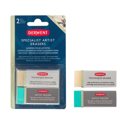 White Smoke Derwent Specialist Artist Erasers, 2 pack Drawing Accessories