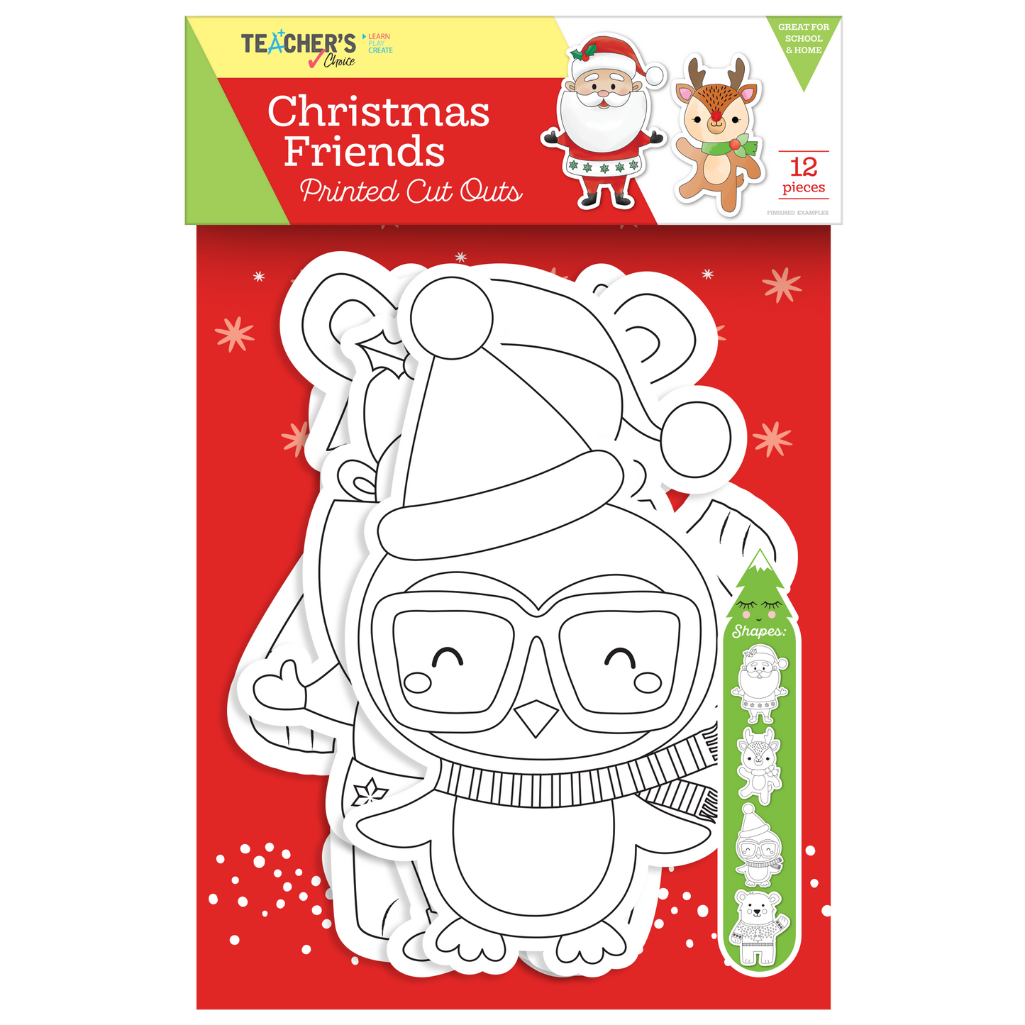 Tan Teacher's Choice Christmas Cut Out Characters 12pc Christmas
